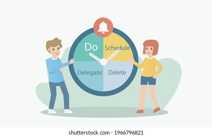 The Eisenhower Matrix,urgent important matrix,Prioritize task, Task Management,Project Management,Process infographics,vector illustration.