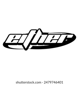 Either Typography Y2K Clothing Logo Patch Apparel Fashion Vector Design K39, Commercial Use