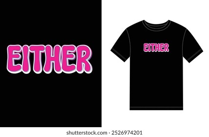 Either vector print t shirt