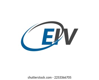 EIV letter creative modern elegant swoosh logo design