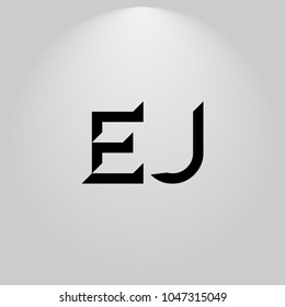 EJ Abstract Black Letters with white and gray background in highlight