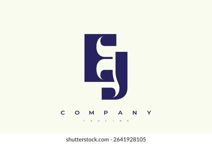EJ Abstract Geometric Logo Design. Modern and elegant logo design with simplistic typography elements, showcasing branding excellence.