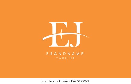 EJ Alphabet initial swoosh Abstract Icon Logo vector illustration