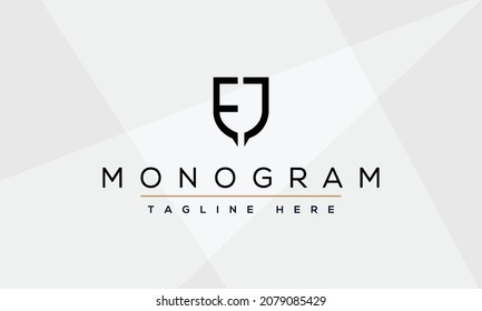 EJ FJ Resumen diseño inicial del logotipo del logotipo de la letra monograma