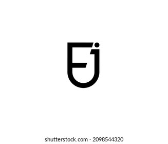 Ej fj e f j je jf Initial letter simple black logo.ej fj logo design