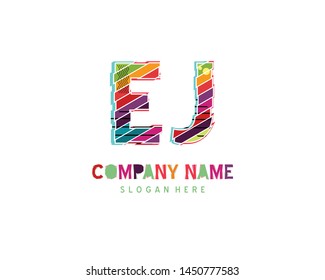 EJ Full color initial logo vector