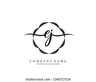 EJ handwriting initial  logo vector