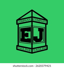 EJ Initial Explore this unique collection of alphabet house logos,featuring stylish letter combinations inside a geometric house outline. Perfect for branding, real estate businesses, graphic design