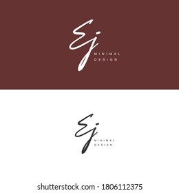 EJ Initial handwriting or handwritten logo for identity. Logo with signature and hand drawn style.