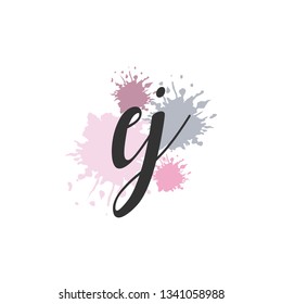 EJ  Initial Handwriting logo template vector
