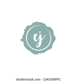 EJ  Initial Handwriting logo template vector
