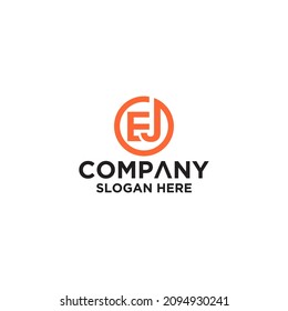 EJ-Logo-Vorlage mit Anfangsbuchstaben, Vektor