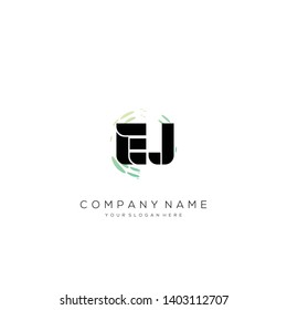 EJ initial letter abstract logo design vector.