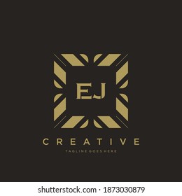 EJ initial letter luxury ornament monogram logo template vector.
