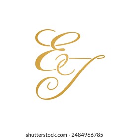 EJ initial logo design vector stock