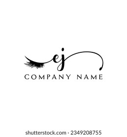 EJ initial Logo lash logo eyelash vector modern