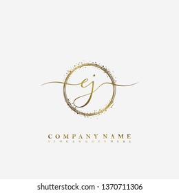 EJ Initial luxury handwriting logo vector