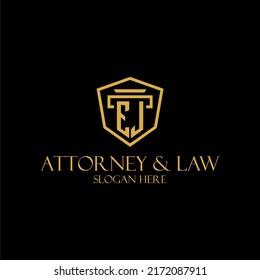 Monograma inicial de EJ para ideas del logo de la firma de abogados con diseño de estilo de polígono creativo