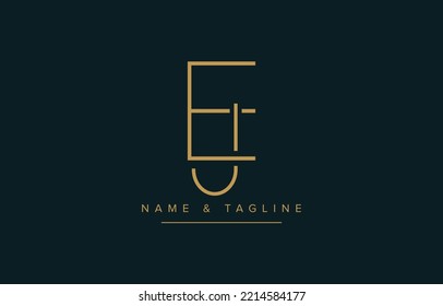 EJ or JE Abstract initial monogram letter alphabet logo