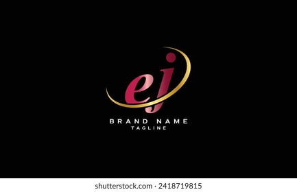 EJ, JE, Abstract initial monogram letter alphabet logo design