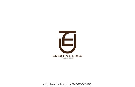 EJ JE Abstract initial monogram letter alphabet logo design