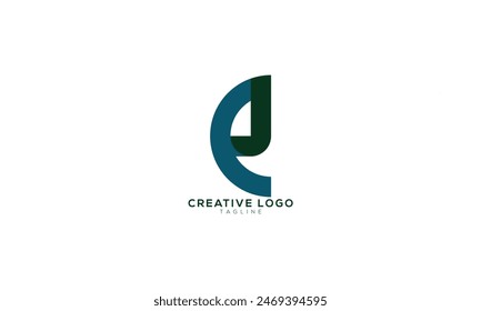 EJ JE Abstract initial monogram letter alphabet logo design