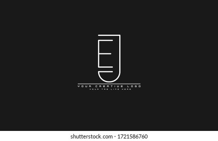 EJ JE abstract vector logo monogram template