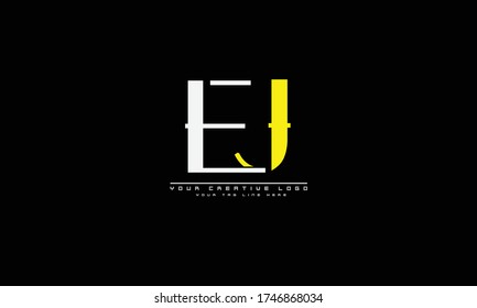 EJ JE abstract vector logo monogram template