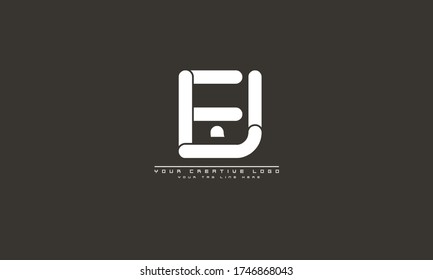 EJ JE abstract vector logo monogram template