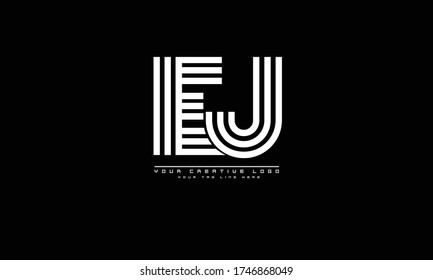 EJ JE abstract vector logo monogram template