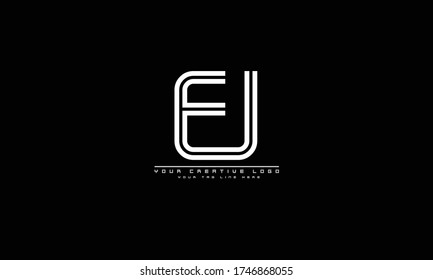 EJ JE abstract vector logo monogram template