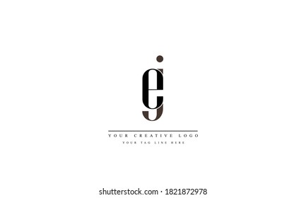 ej je abstract vector logo monogram template