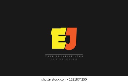 EJ JE abstract vector logo monogram template