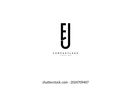 EJ JE E AND J Abstract initial monogram letter alphabet logo design