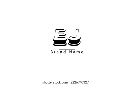 EJ JE E J abstract vector logo monogram template