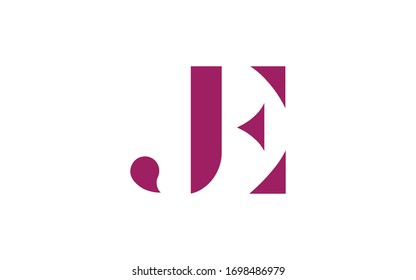 EJ or JE and E or J Letter Initial Logo Design, Vector Template