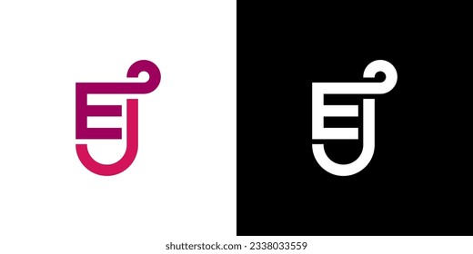 EJ or JE letter logo design, EJ or JE monogram initials logo concept, icon, vector