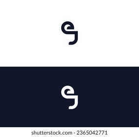 EJ, JE letter logo design template elements. Modern abstract digital alphabet letter logo.