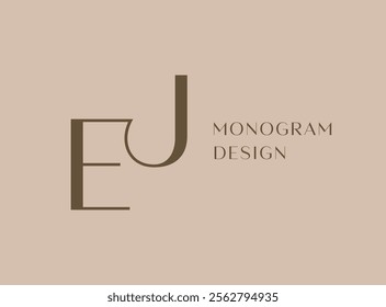 EJ or JE letter logo icon design. Classic style luxury initials monogram.