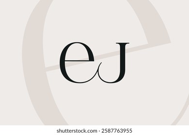 EJ or JE letter logo icon design. Classic style luxury initials monogram.