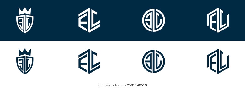 EJ JE letter logo set design