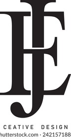 EJ or JE letter modern logo design