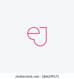 EJ letter heart symbol line art logo icon sign symbol design concept. Vector illustration