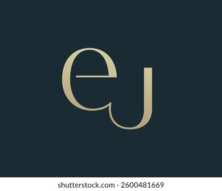 EJ letter logo icon design. Classic style luxury initials monogram.