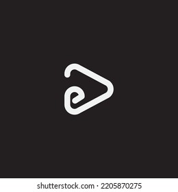 EJ letter triangle monogram logo template.