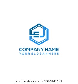 EJ logo letter initial, Abstract polygonal Background Logo,