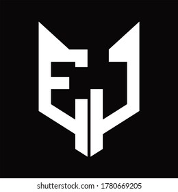 EJ Logo monogram with fox head shape design template