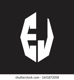 EJ-Logo-Monogramm mit achteckiger Banddesign-Vorlage