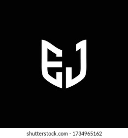 EJ logo monogram with shield shape design template