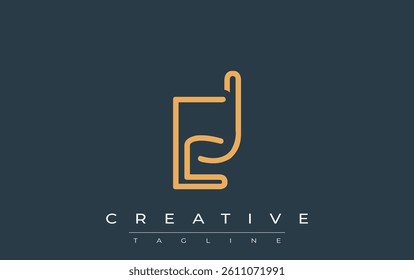 EJ Minimalistic Line Art Logo Design with Abstract Lettering. Abstract minimalistic logo design featuring a sleek line art style.